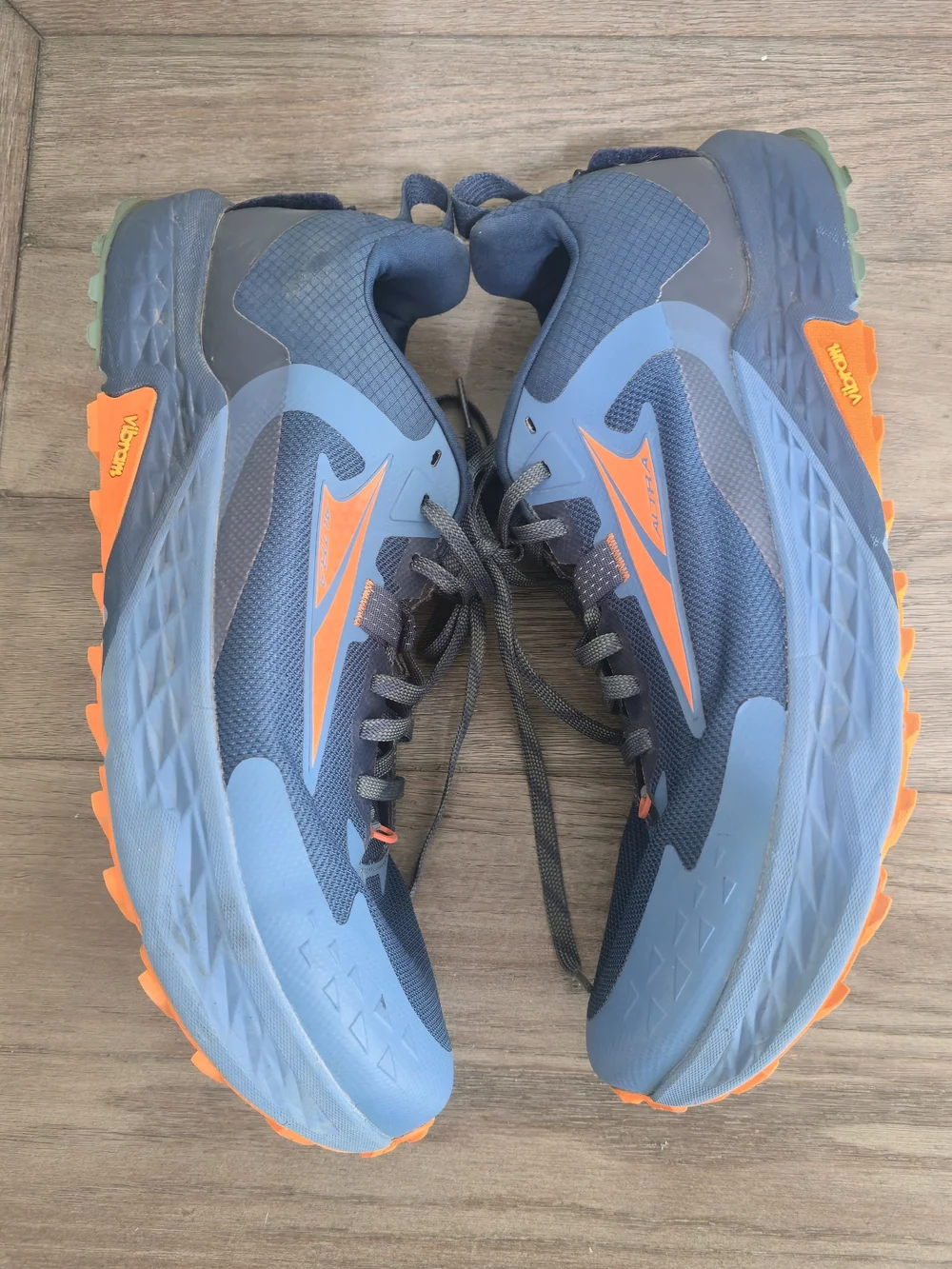 Men’s Altra Timp 5 Trail Running Shoes Size 14 Blue Orange Vibram Active Perform